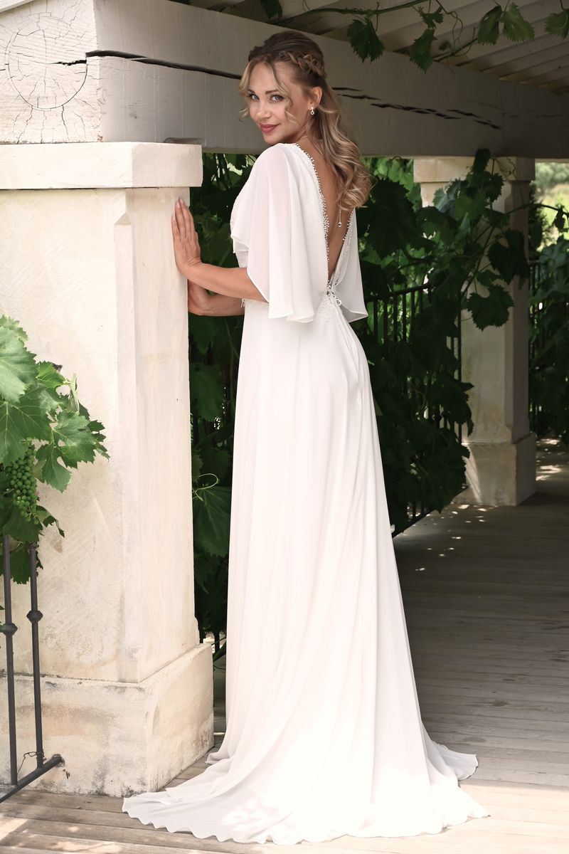 Robe de mariée bohème avec manche