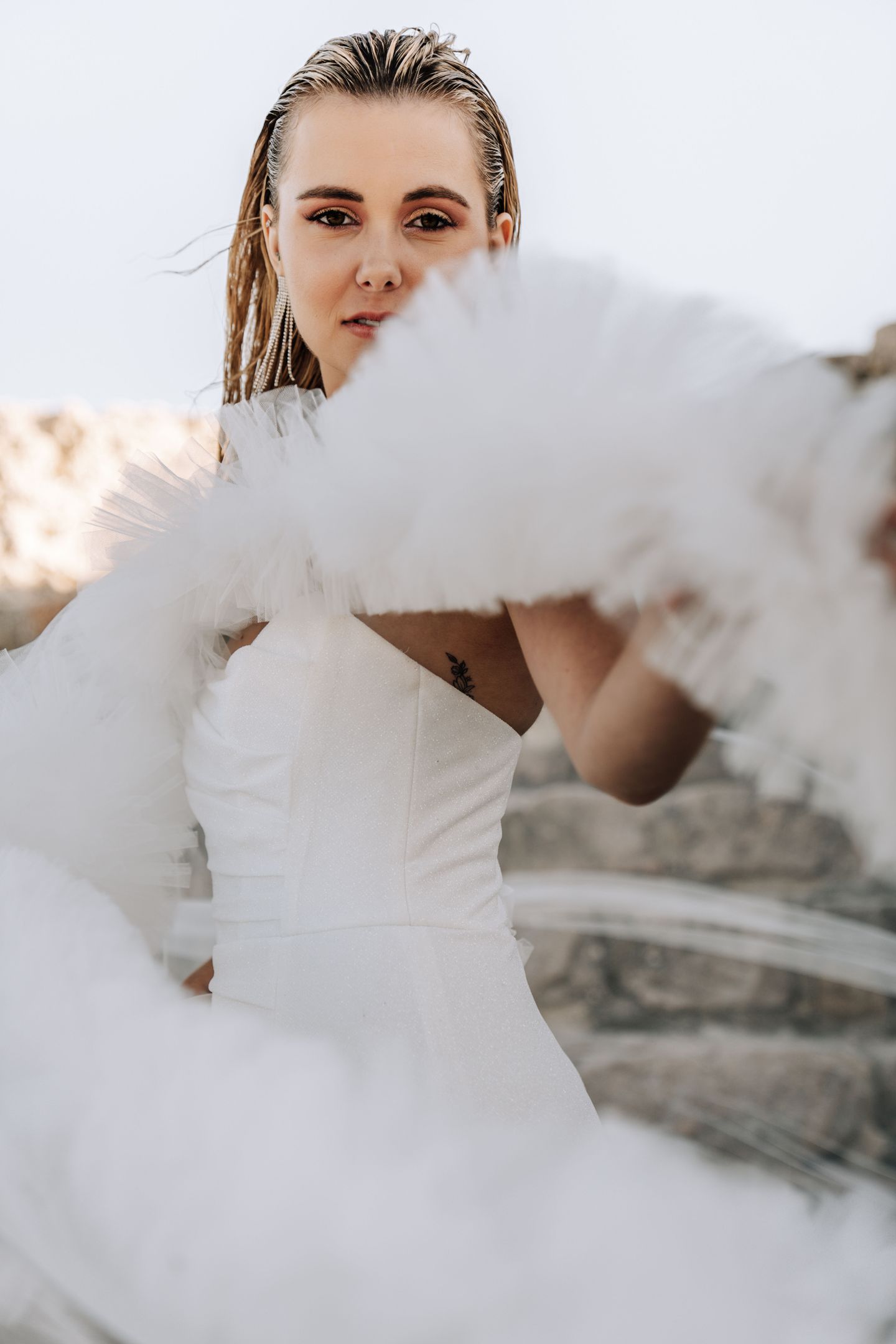 Robe de mariée avec cape