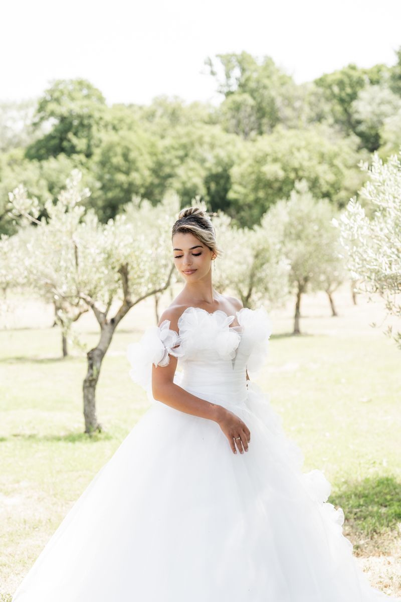 Robe de mariée col bateau 